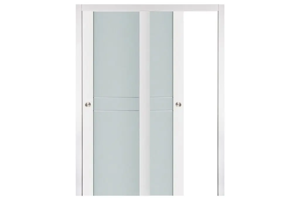 Nova Triplex 003 Soft White Laminated Modern Interior Door - Barn Door
