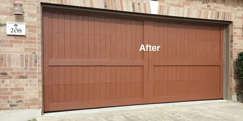 After Garage Wood Door Repair