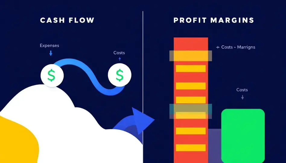 Cash flow and profit margins comparison illustrating financial management for businesses.