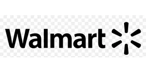 Black Walmart logo with spark icon on transparent background