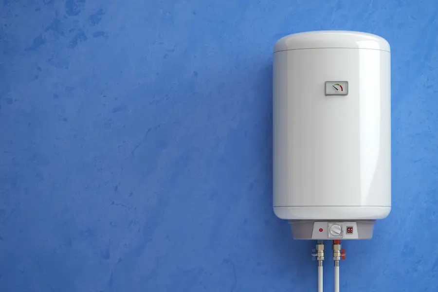 Wall with water heater