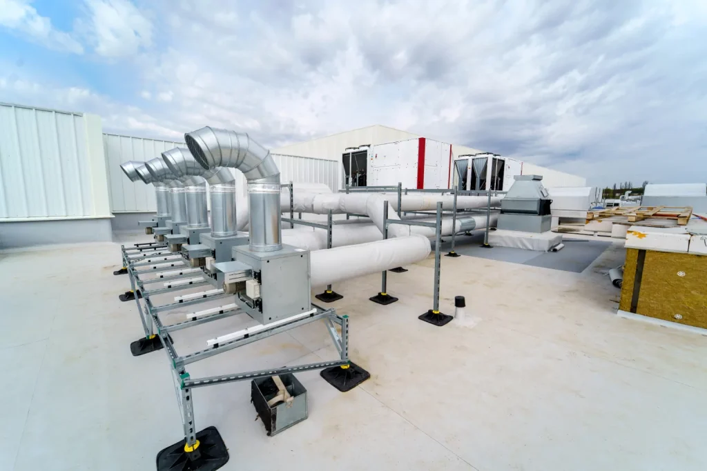 newly installed commercial duct system