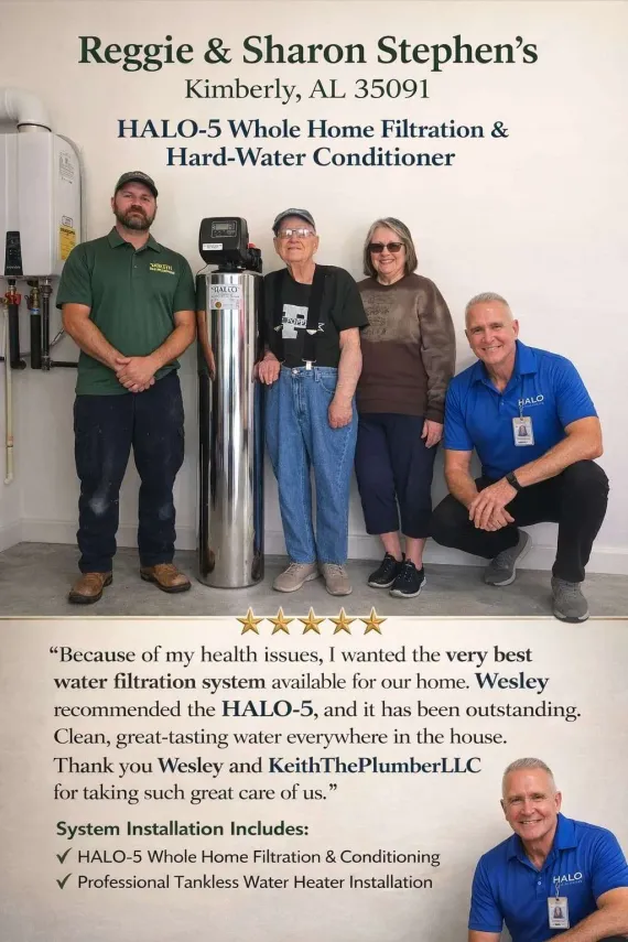 Happy customer in Kimberly, AL after installing water filtration system