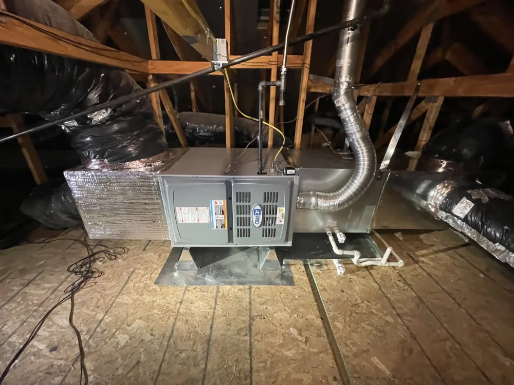Recently installed heating system and ducts