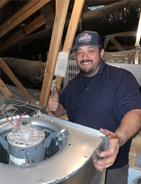 Salute worker thumbs up