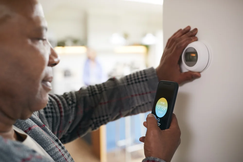 adjusting smart thermostat