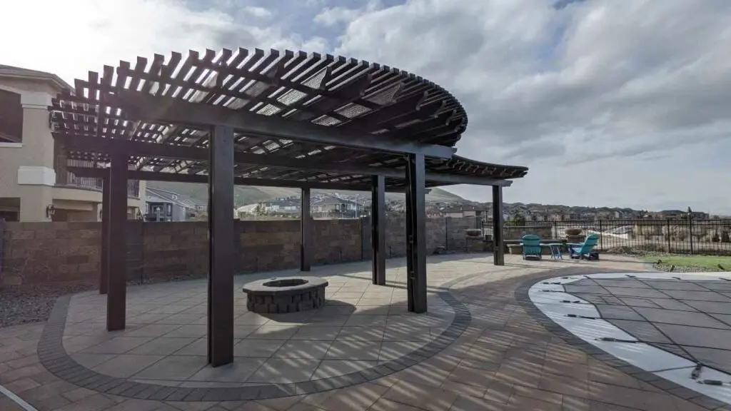 a free standing pergola installed Patio Covers Unlimited
