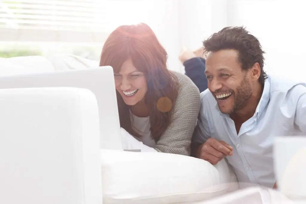 two people viewing an author website