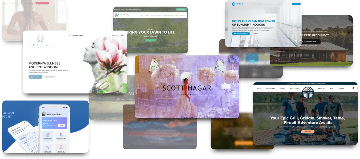Sample results of some of our website packages