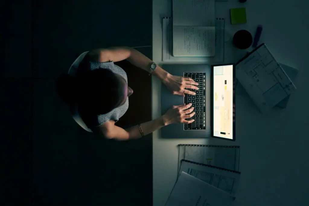 business owner planning her website