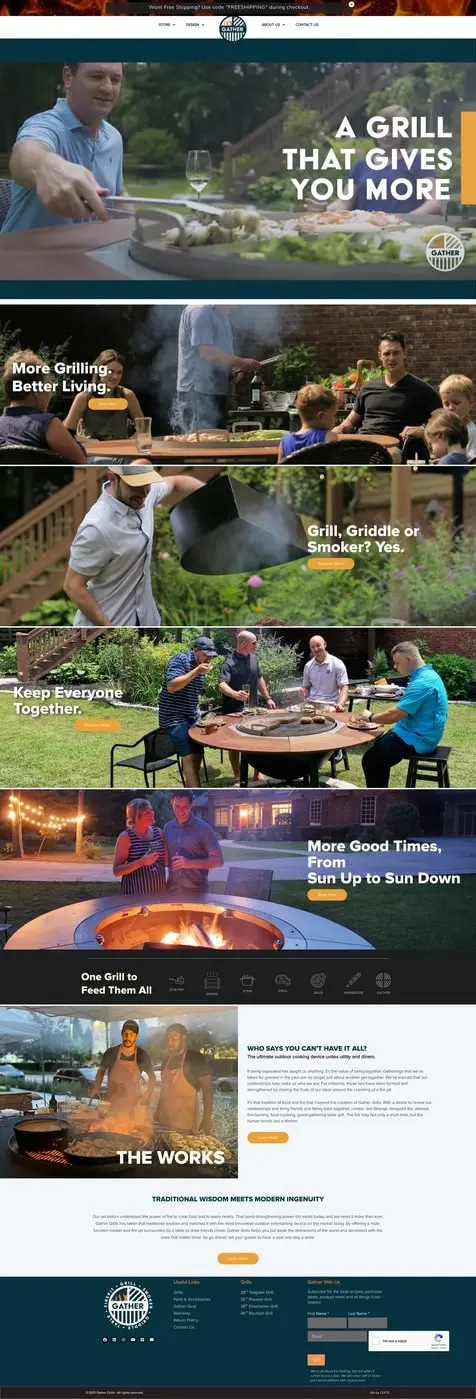 cusomt wordpress website sample GatherGrills.com
