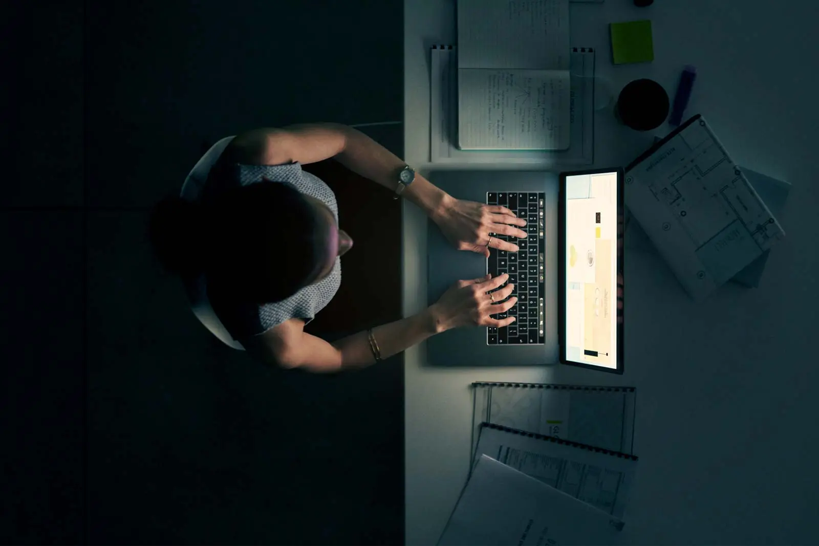 business owner planning her website