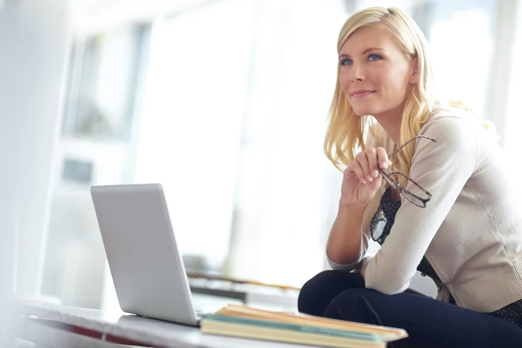 Young Woman Keyword Writing For SEO