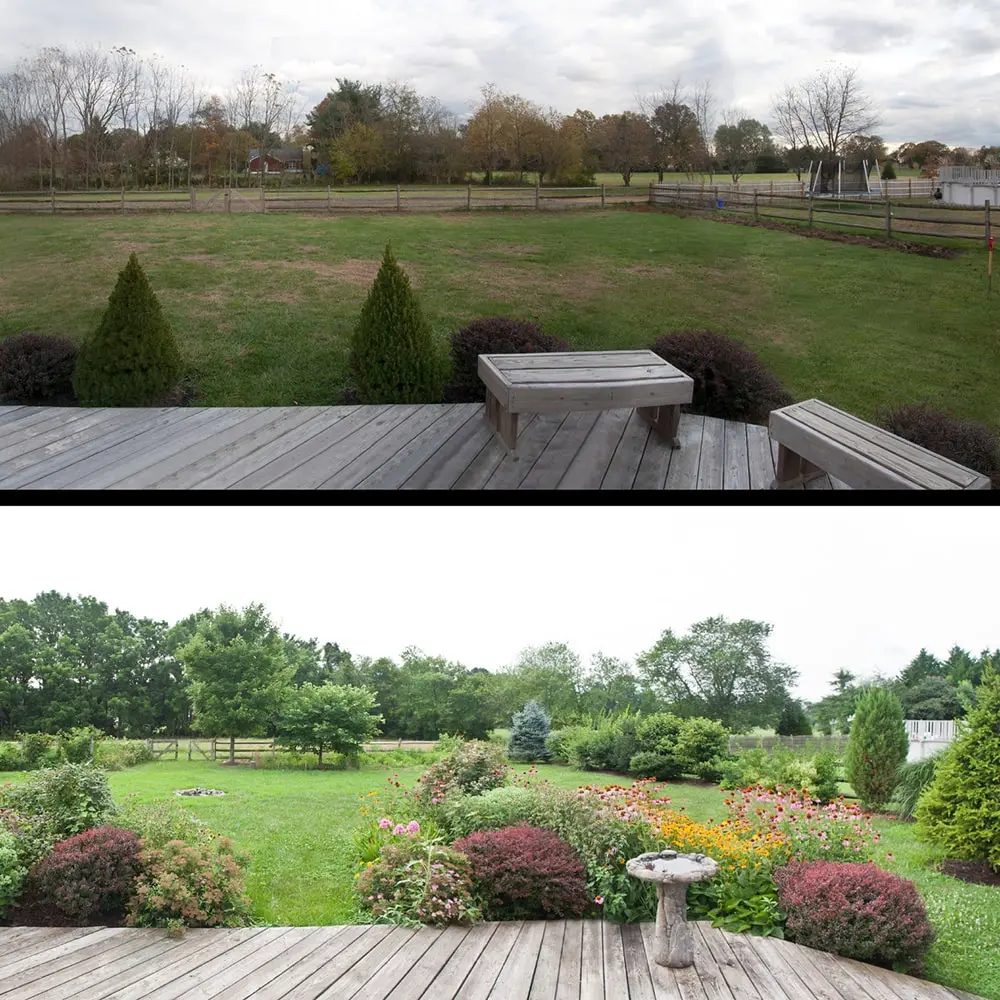 before after imagery for landscaping website
