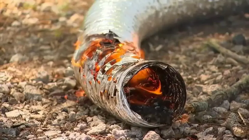 dryer vent set on fire