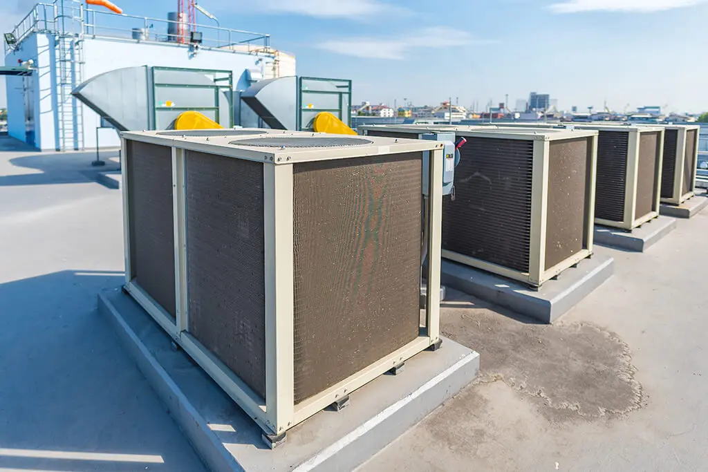 Air conditioning units on a rooftop.