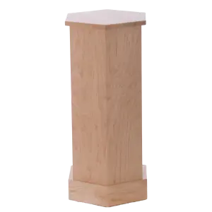 Traditional Natural Wood Hexagon Pedestals