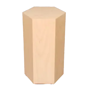Natural Wood Modern Hexagon Pedestals