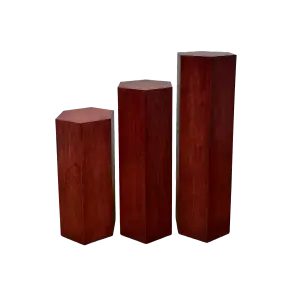 Stained Wood Hexagon Waterfall Display Sets