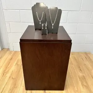 Raised Top Stained Wood Pedestals