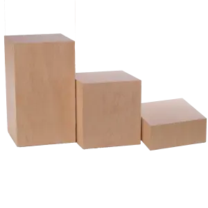Natural Wood Rectangle Waterfall Display Set