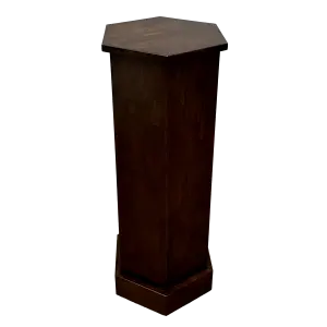 Traditional Stained Wood Hexagon Pedestals