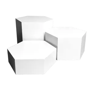 White Hexagon Pedestal 20 x 12" H