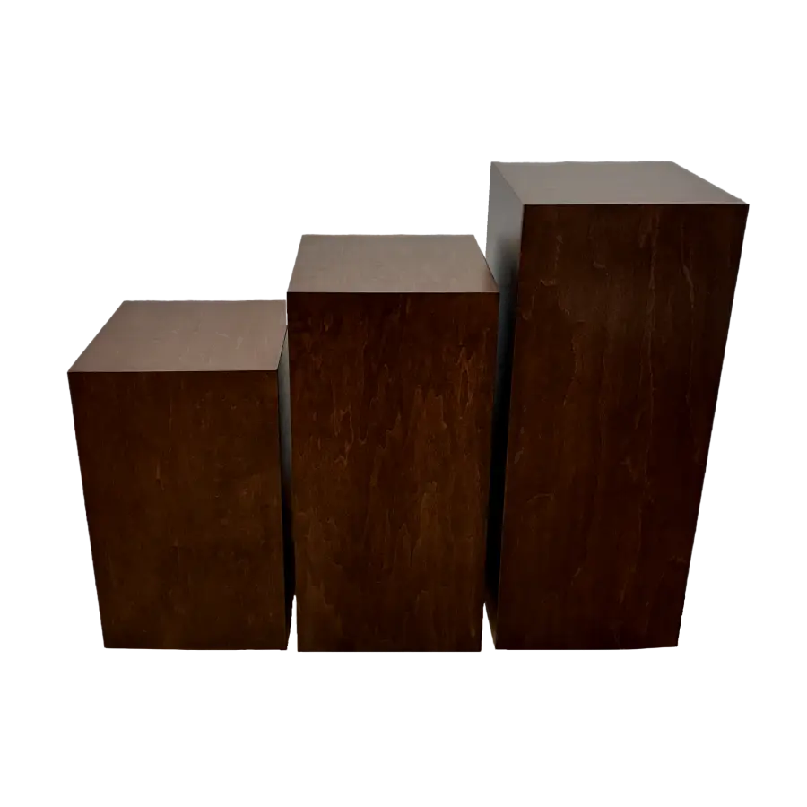 Stained Wood Rectangle Waterfall Display Sets