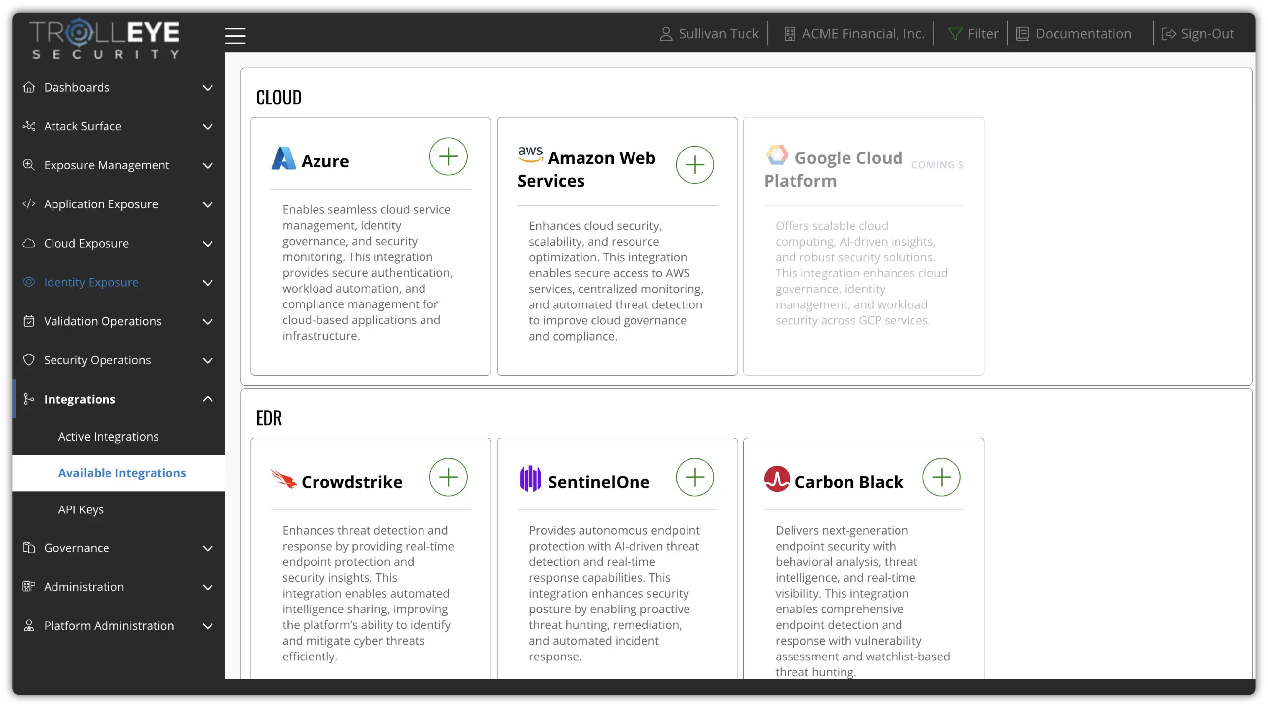 TrollEye platform integrations across security and ticketing tools