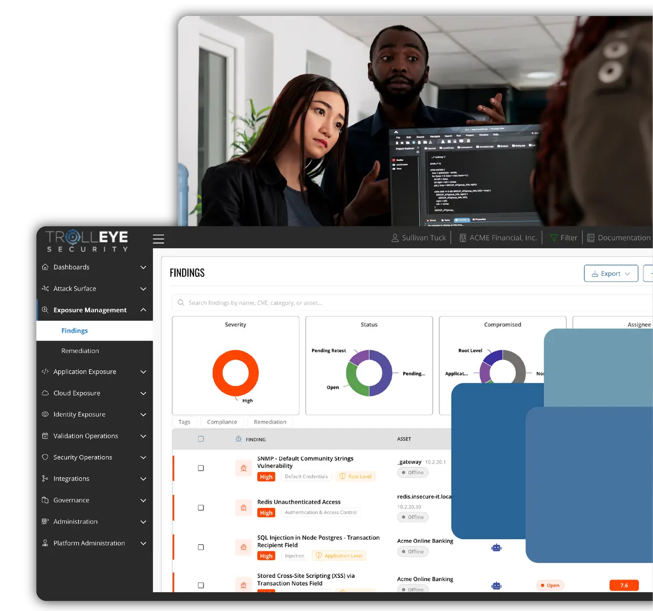 Vulnerability management and exposure validation inside the TrollEye platform