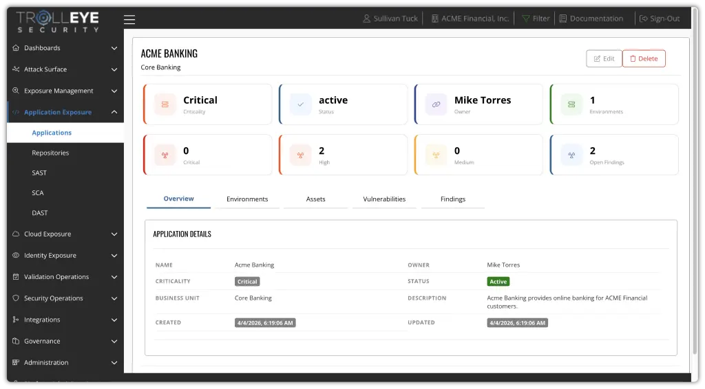TrollEye application exposure view