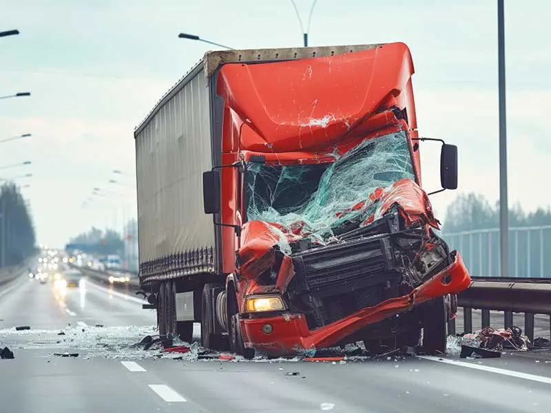 Semi-truck wreck after a truck accident in Charlotte