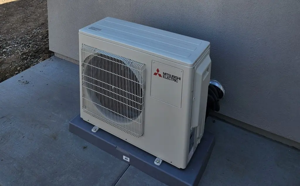 new mitsubishi heat pump installed by TSD construction in Sacramento