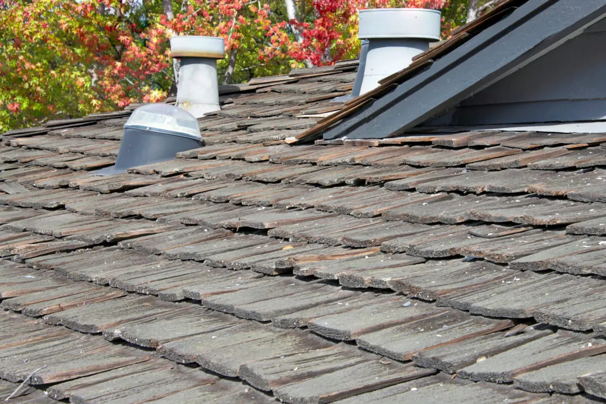 wood roof old rusty roof