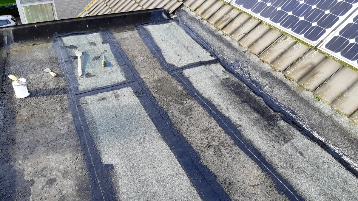 close up of commercial roof replacement 