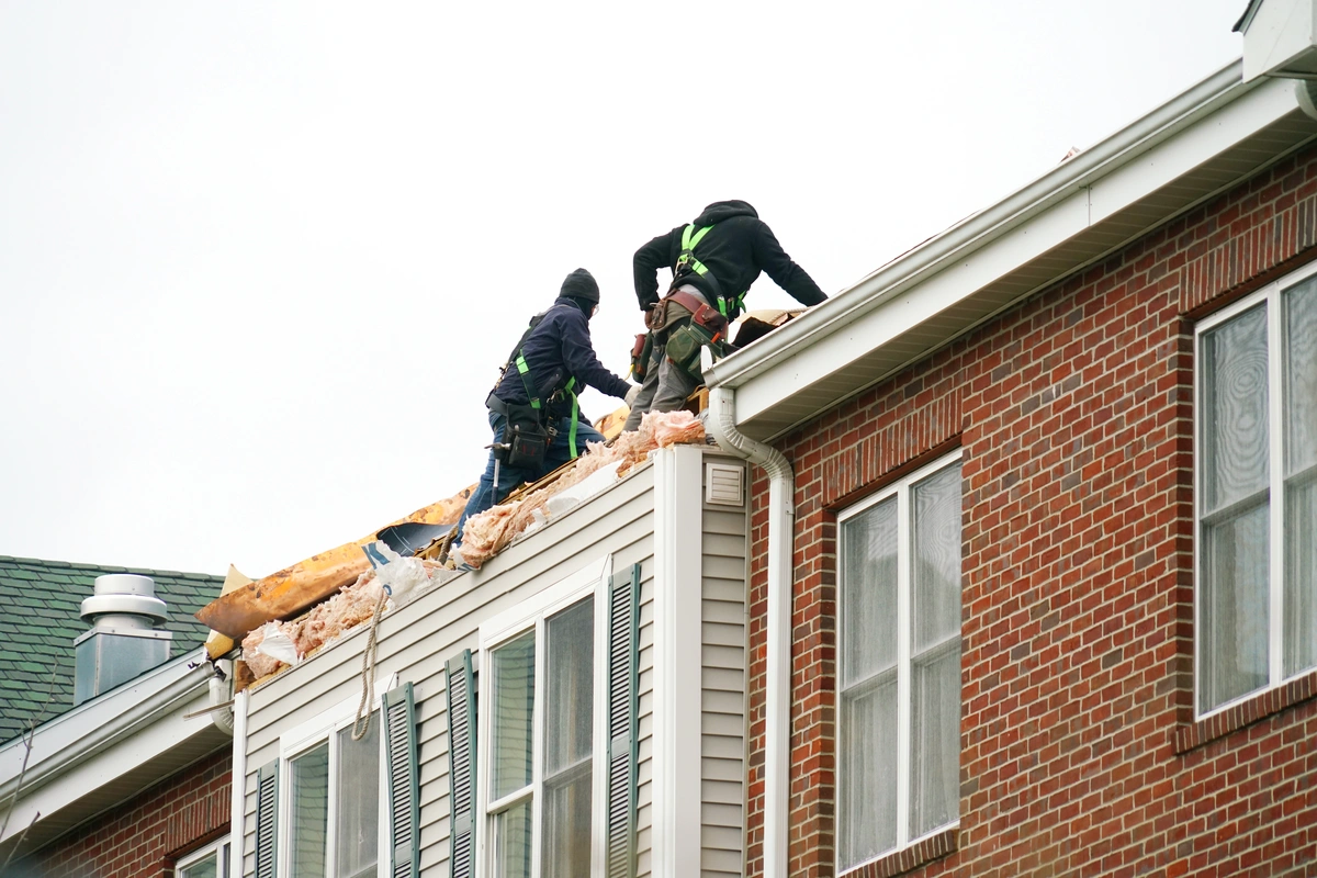 brick house roof shingle removal