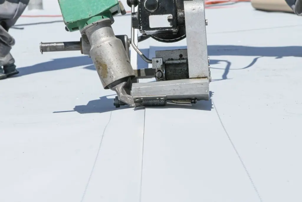 heating gun installing new TPO roof