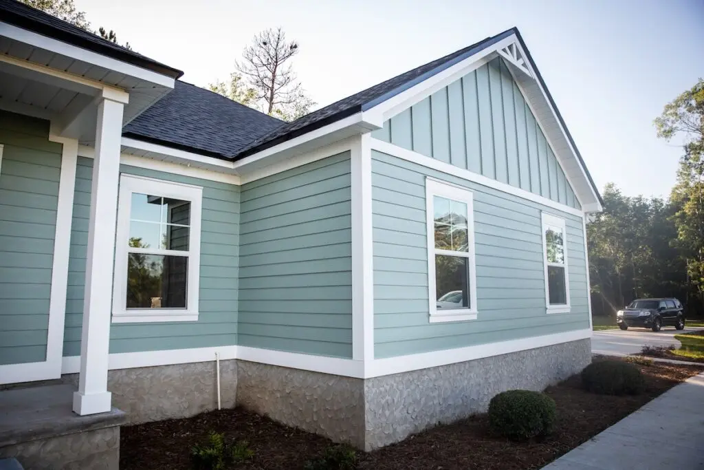 Blue colored house