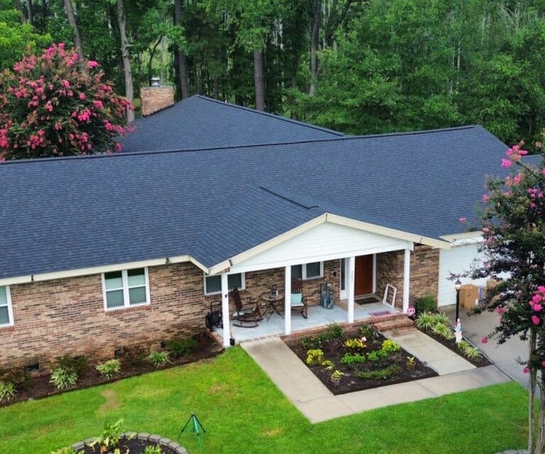 dark grey shingle roof on a house