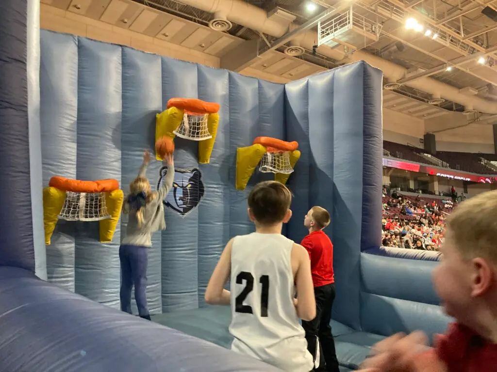 inflatable at the Hustle game