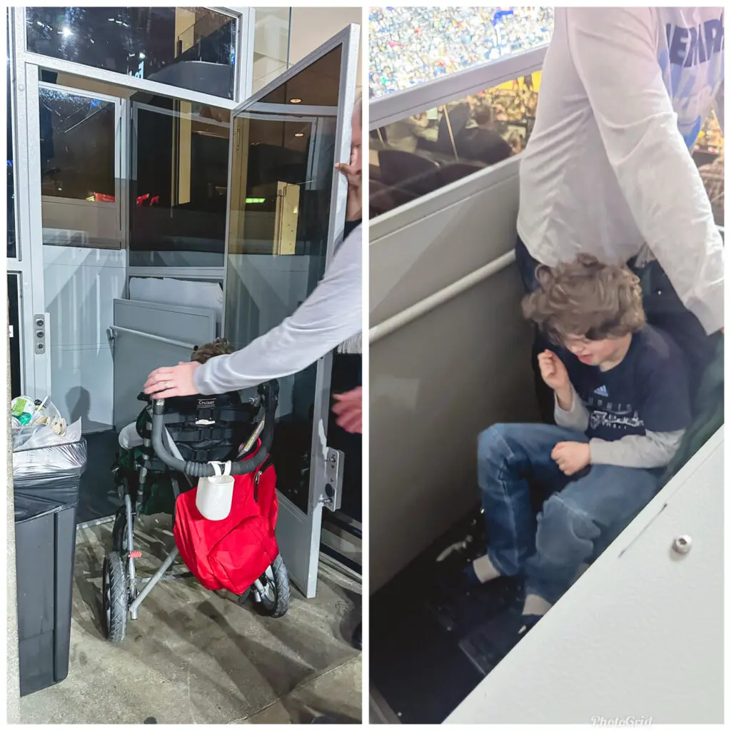 wheelchair lift at the Grizzlies game