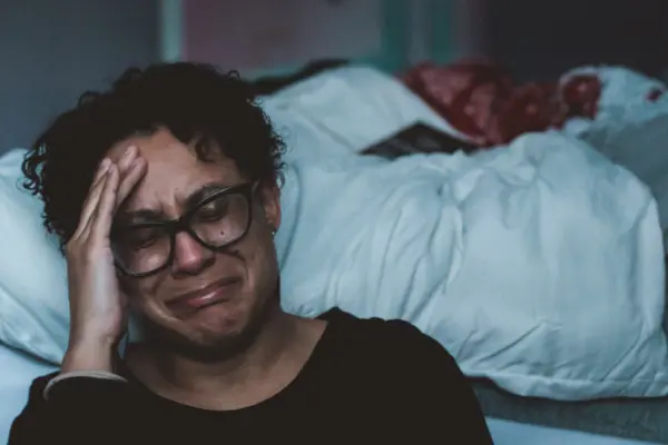woman with depression crying breathe
