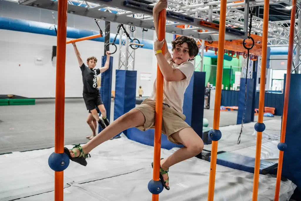 playing at the Ninja Gym