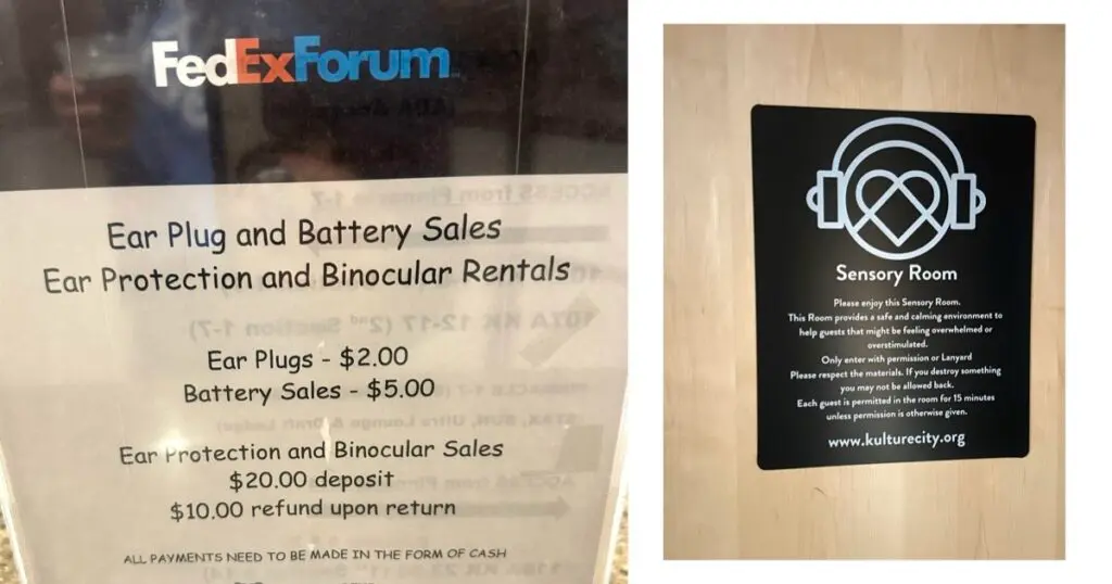 sensory room info at the Grizzlies game