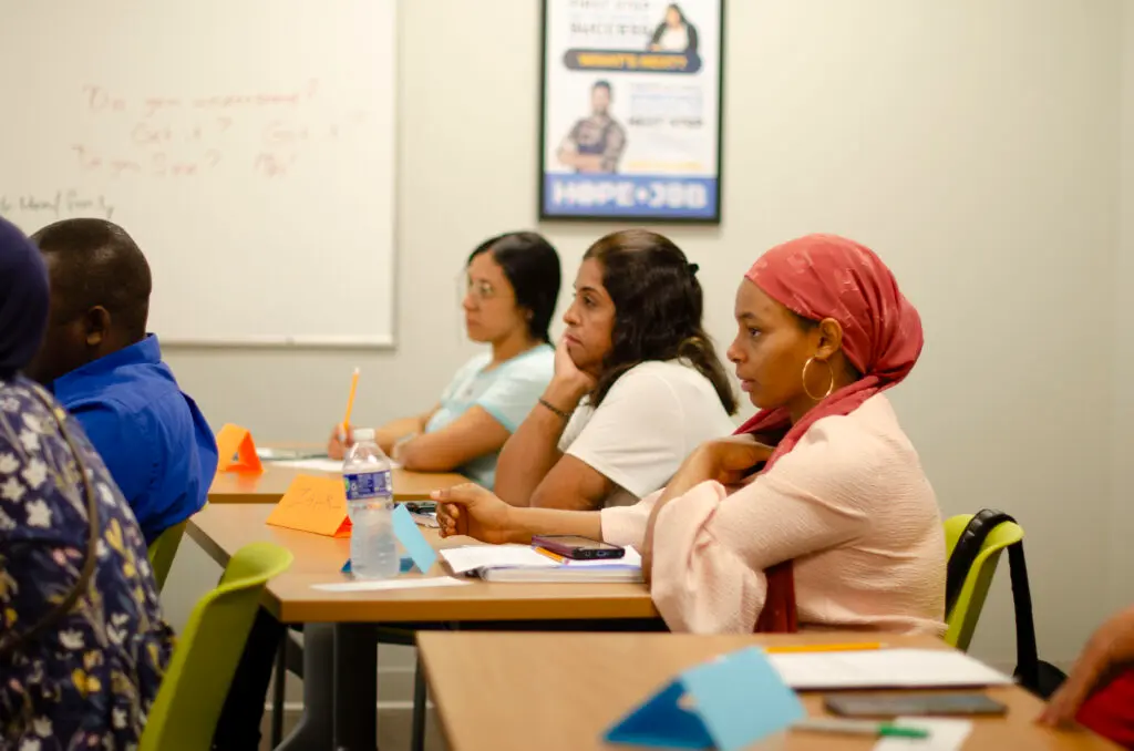 HopeWorks students in a classroom 