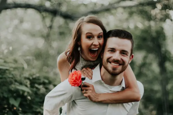 couple with flower