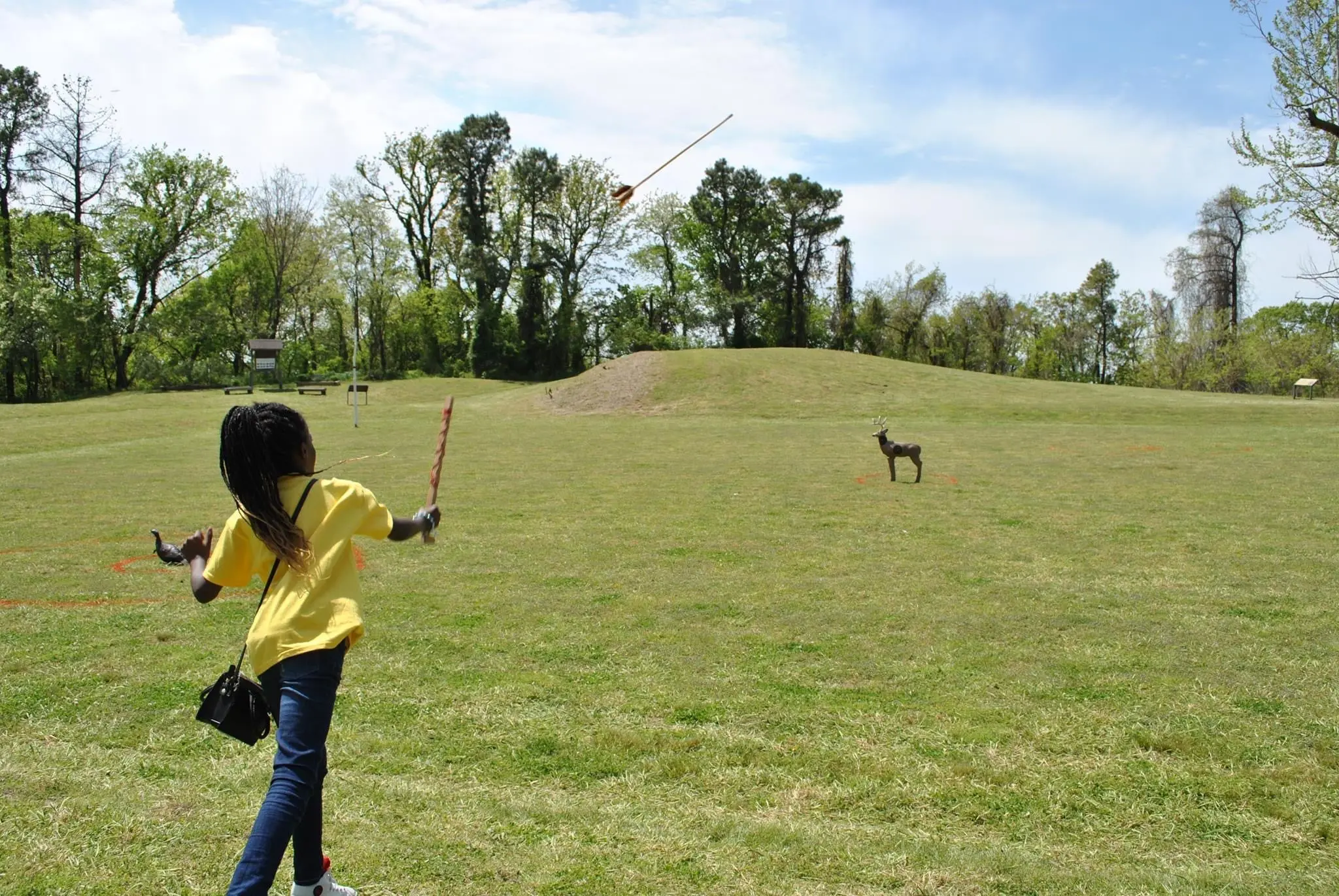 Dart throwing during family day at Chucalissa in October