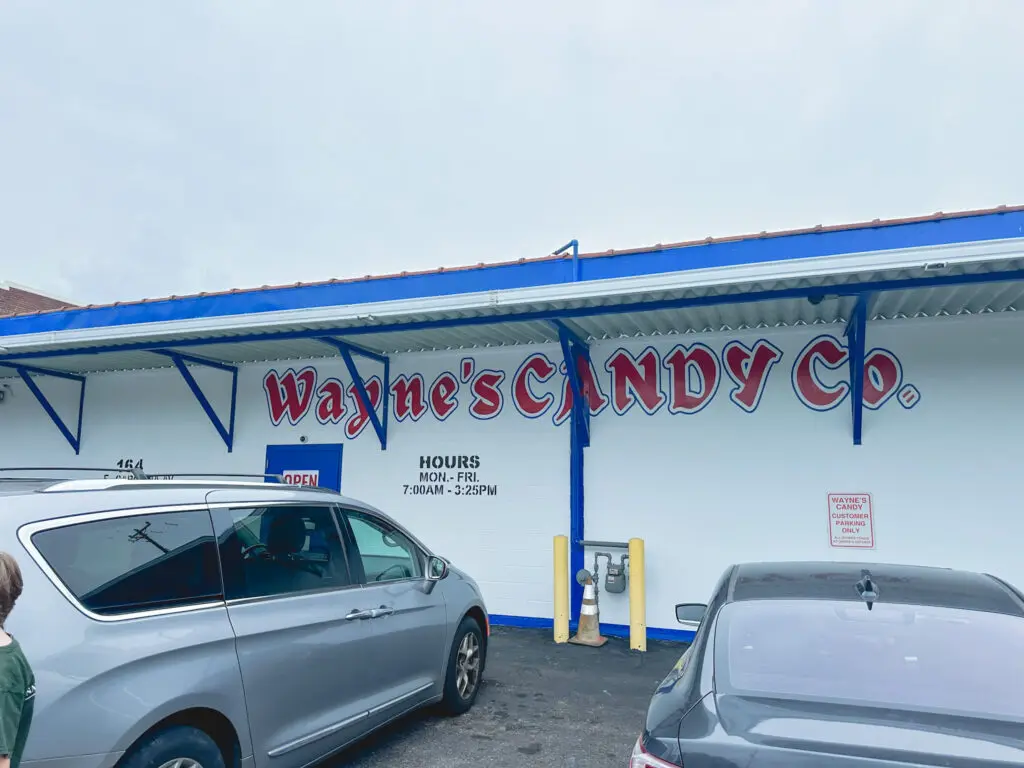 front of Wayne's Candy Co.