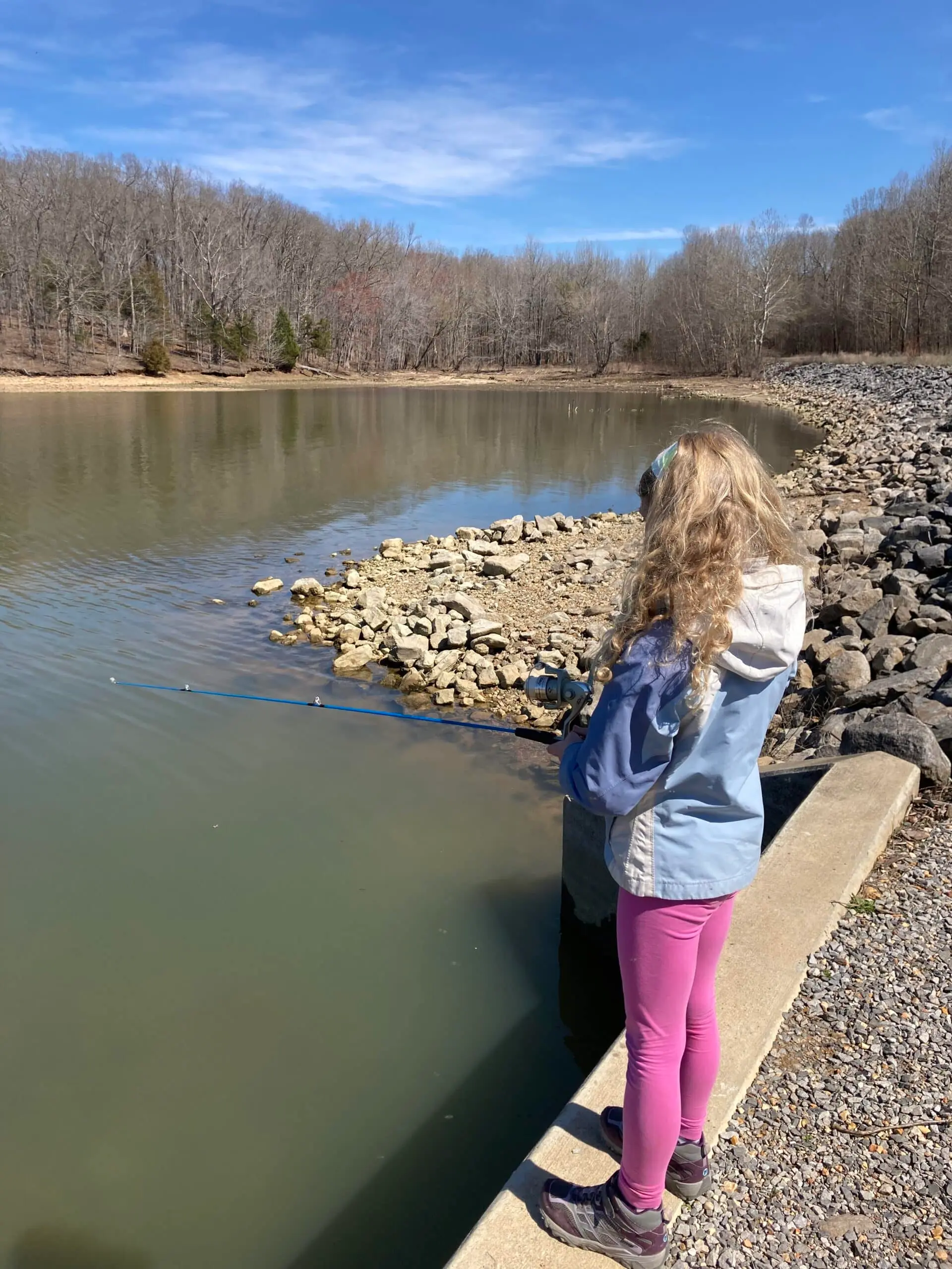 doing a little fishing by our campsite 