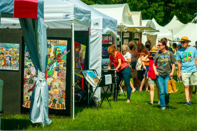 vendors at the Pink Palace Crafts Fair